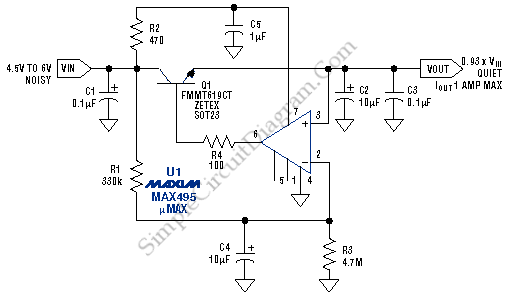 Low Noise Power Supply for Audio Circuits circuit