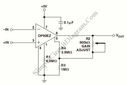Micropower Single-Supply Instrumentation Amplifier circuit