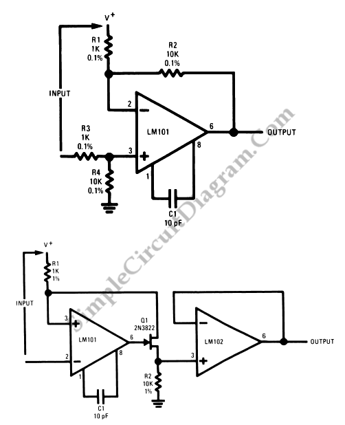 Op-Amp Application Level Shifting Amplifier circuit