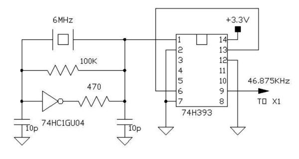The FV-1 Crystal Oscillator circuit