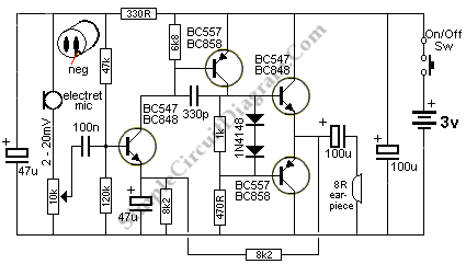 Small Amplifier Using Transistors circuit