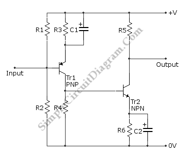 DC Coupled Transistor Amplifier circuit
