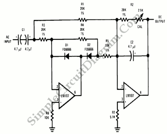 The Full-Wave Rectifier and Averaging Filter circuit