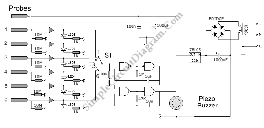 Water Level SensorDetectorMonitor With Alarm circuit