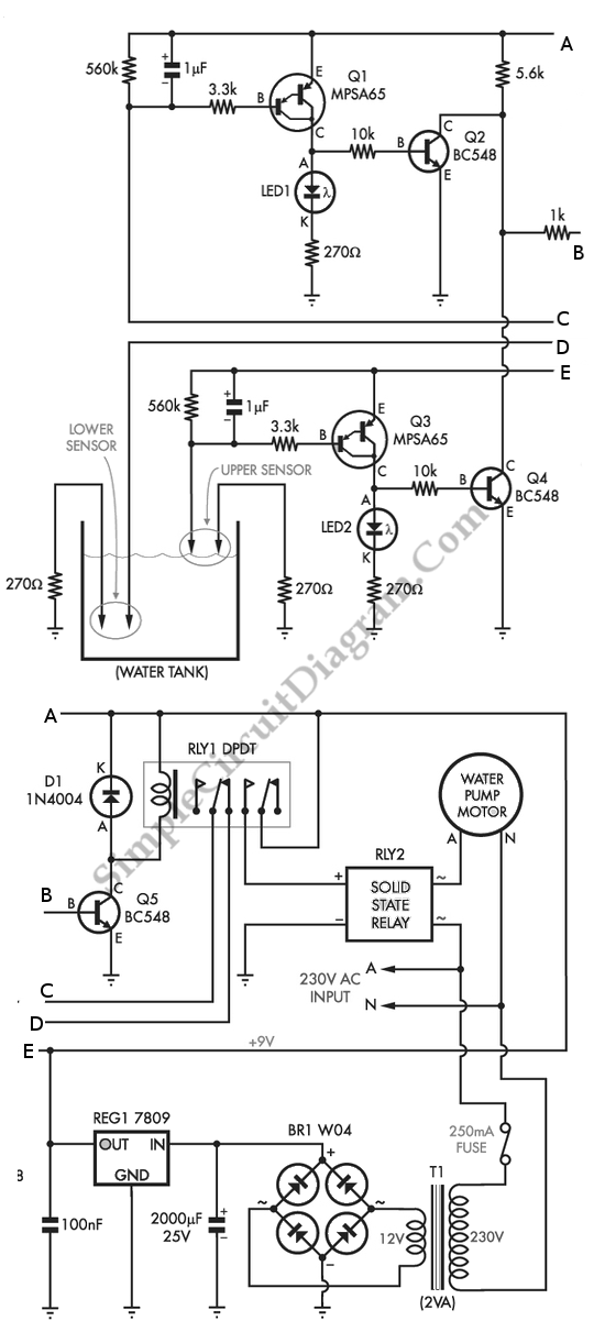 Automated Water Tank Filler circuit