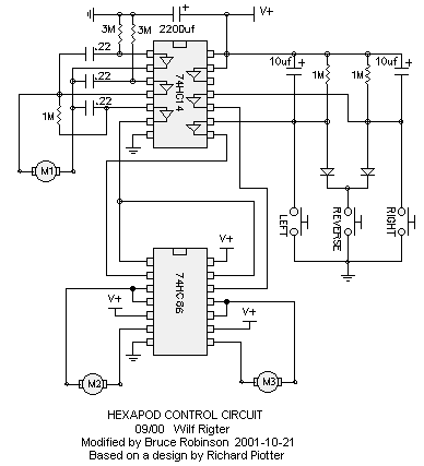 5-motor hexapod circuit