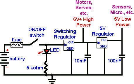 Robot Tutorials power regulation circuit