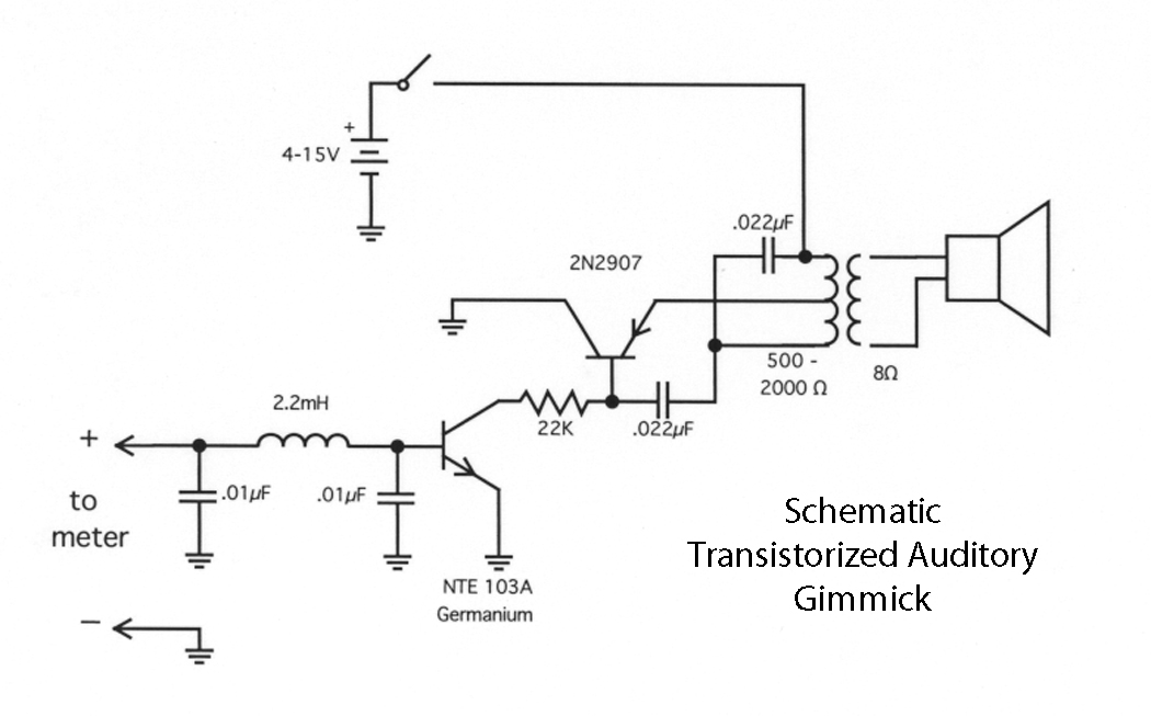 Transistorized Auditory Gimmick circuit