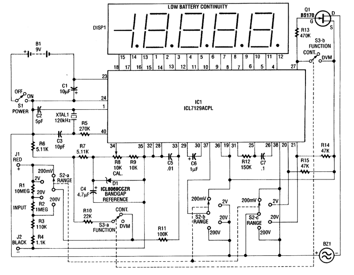 SINGLE CHIP DIGITAL VOLTMETER circuit