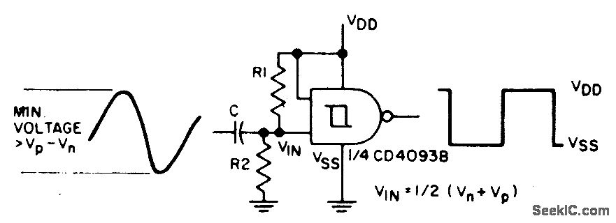SINE WAVE TO SQUARE WAVE CONVERTER circuit
