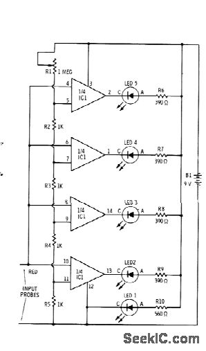 BAR GRAPH READOUT VOLTMETER circuit