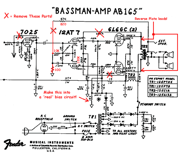 Bassman Modifications circuit