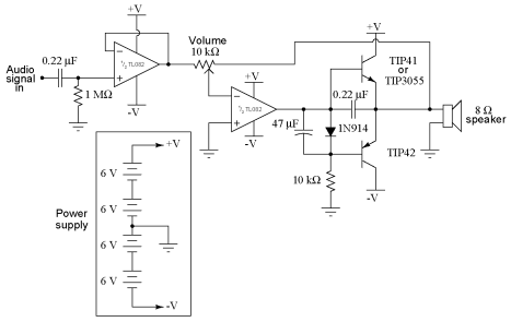 Fundamentals of Electrical Engineering and Class B audio amplifier circuit