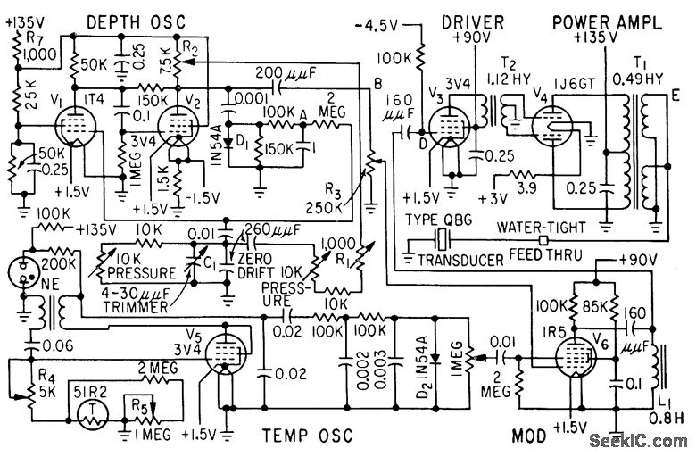 WATER DEPTH TELEMETER circuit