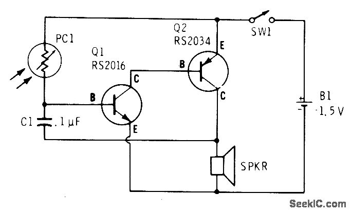 AUDIBLE LIGHT METER circuit
