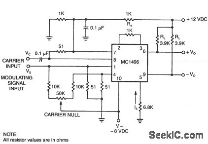 DOUBLE SIDEBAND SUPPRESSED CARRIER MODULATOR circuit