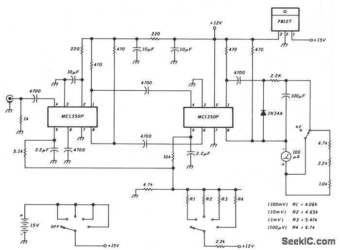 SENSITIVE RF VOLTMETER circuit