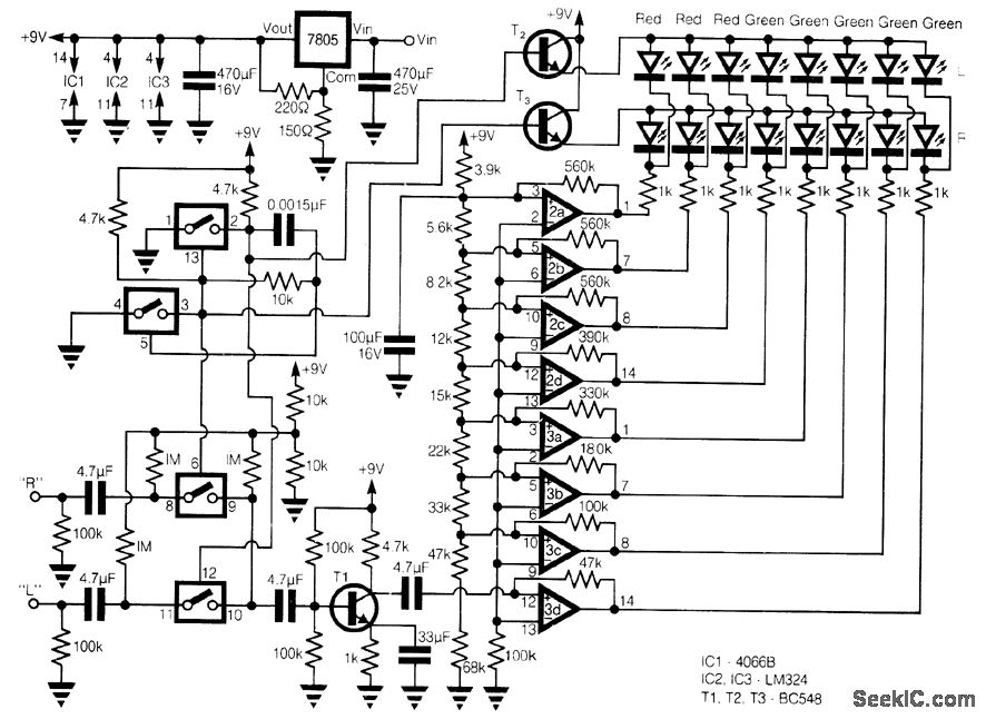 STEREO LED VU METER circuit