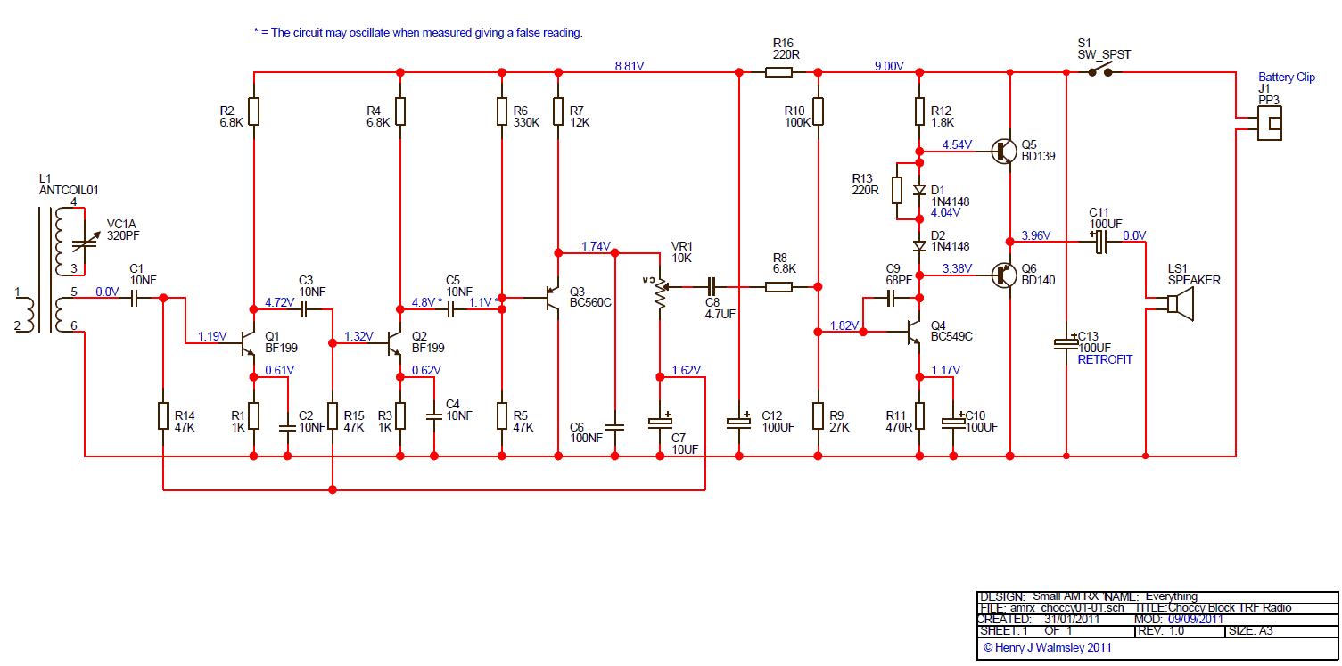 Block Transistor Radio circuit