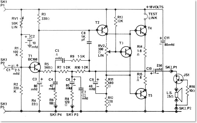 Transistor Radio Output Stages circuit