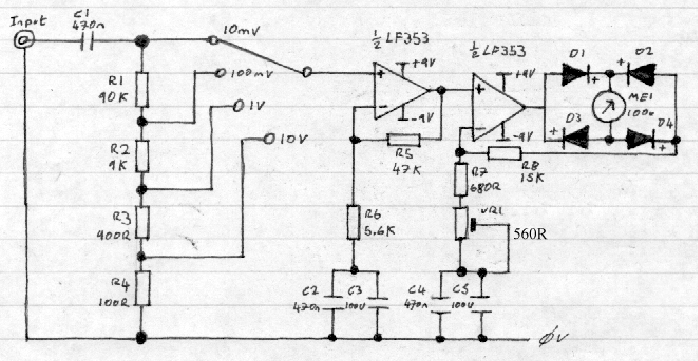 Audio mV Meter circuit