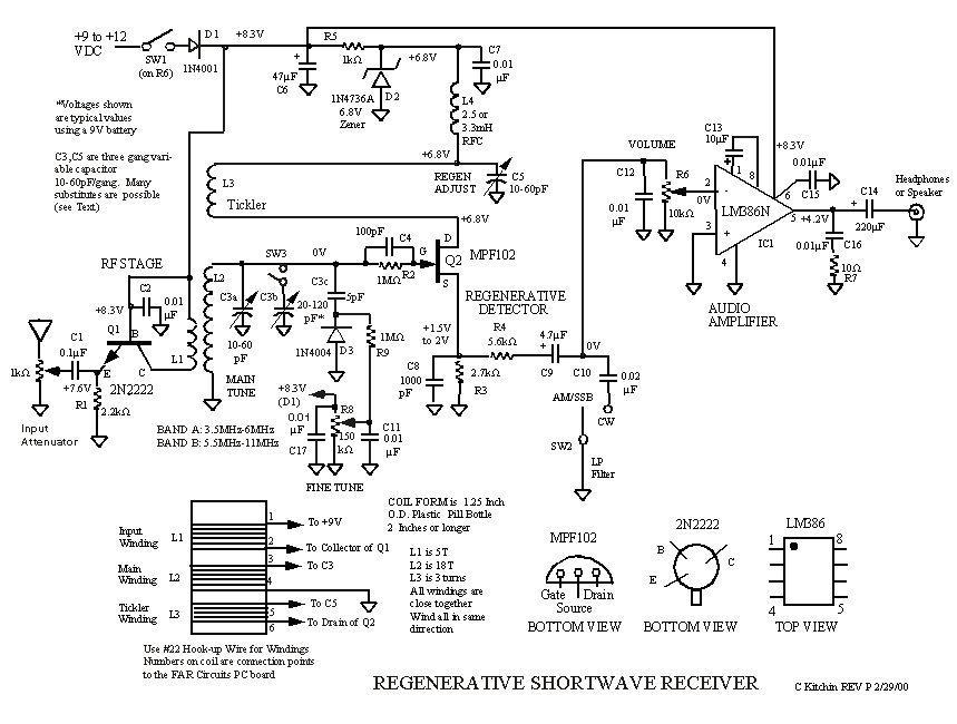 regenerative radio receivers circuit