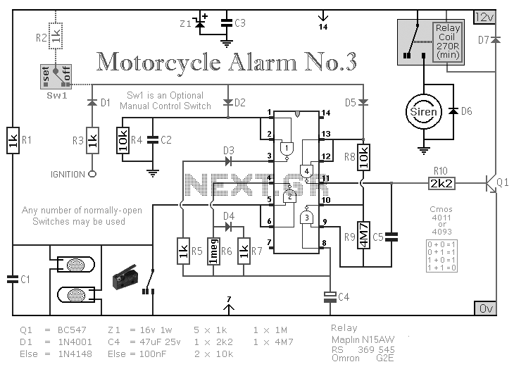 A Cmos Based Motorcycle Alarm circuit