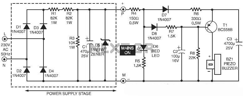 Power Supply Failure Alarm circuit
