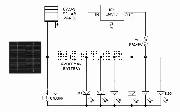 DIY Solar Birdhouse Light circuit