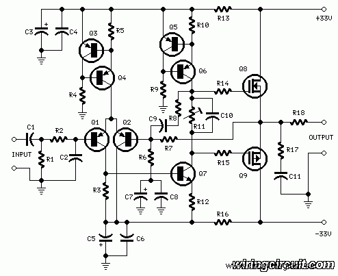 25W HiFi Audio Amplifier with MOSFET circuit
