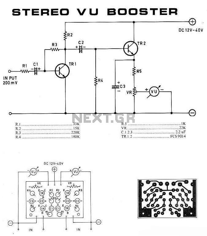 Stereo VU Booster circuit