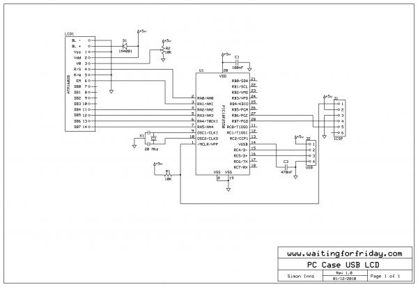PC Case USB LCD circuit