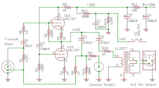 Vacuum Tube Direct Interface circuit