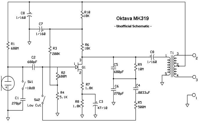 microphone Oktava MK 319 circuit