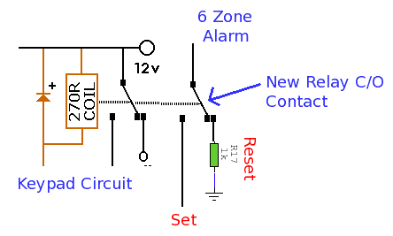 6 Zone Alarm System circuit