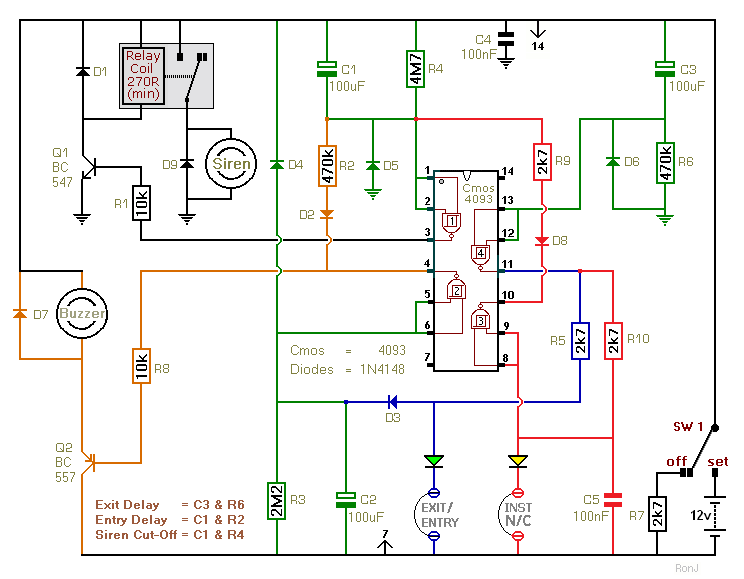 Two-Zone Alarm circuit