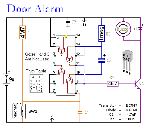 Simple Door Alarm Circuit
