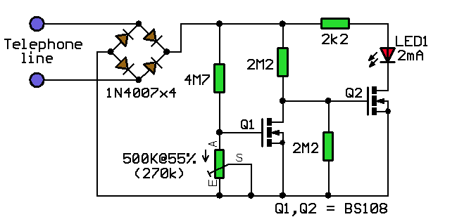 telephone in use indicator circuit