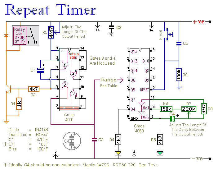 repeating interval timer circuit