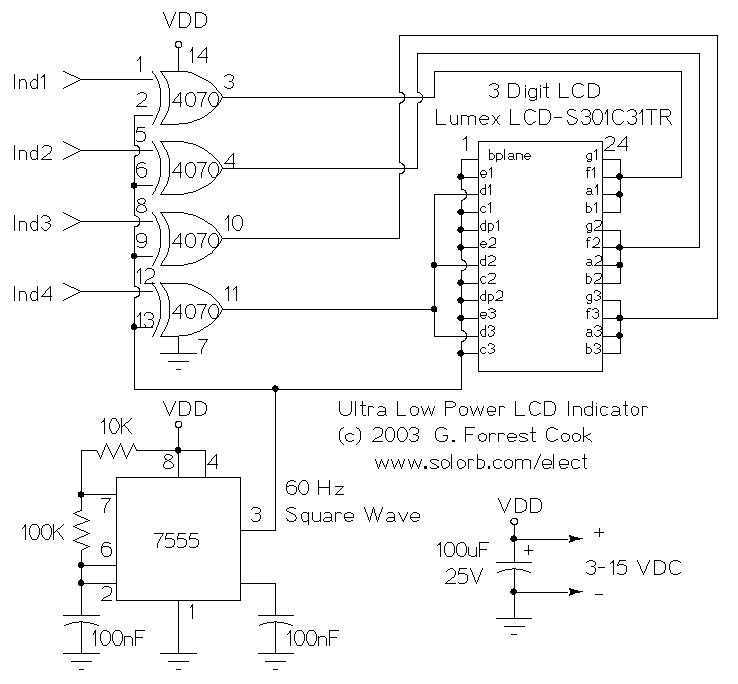 Ultra Low Power LCD Indicator circuit