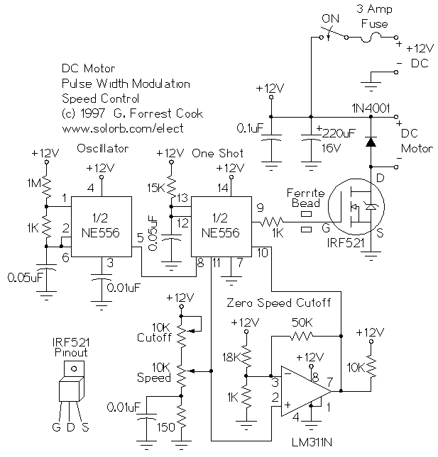 PWM DC Motor Speed Control – Circuit Schematic