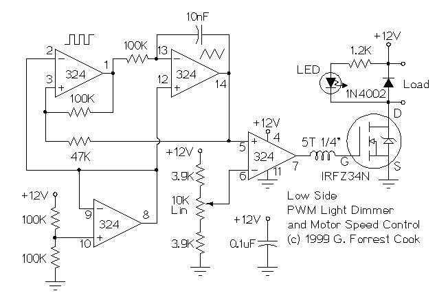 PWM Motor/Light Controller – Circuit Schematic
