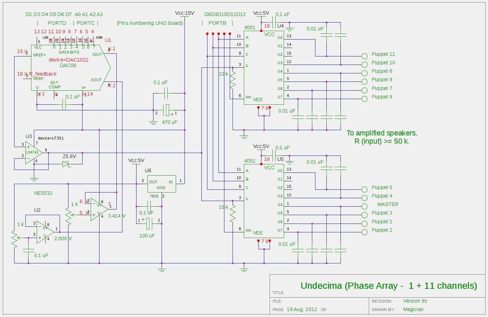 UnDecima Audio Output from Arduino circuit