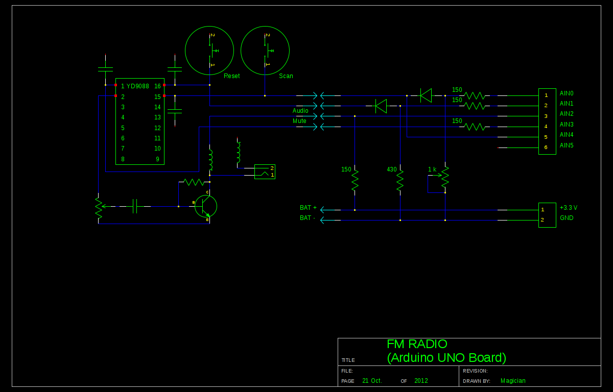 DIY Arduino FM Radio Shield circuit