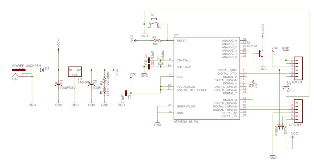 Arduino RFID Door Lock circuit