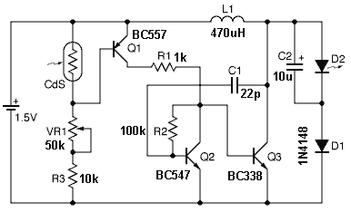 Joule Thief LED circuit 2 circuit