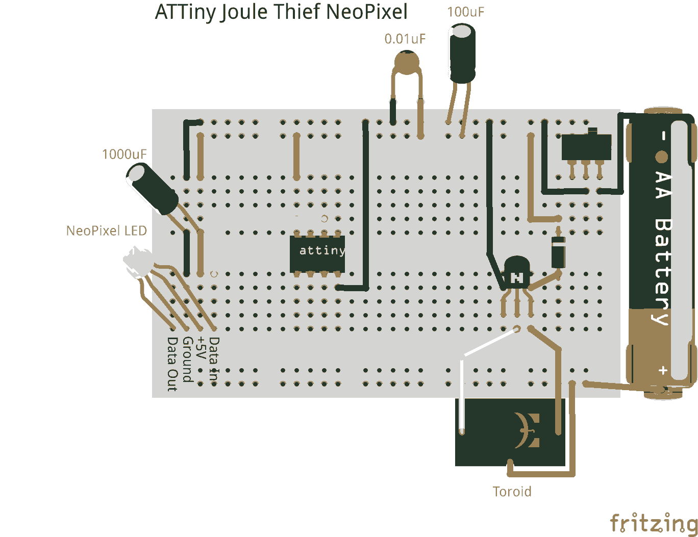 ATTiny Joule Thief circuit