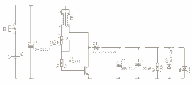 Super Cheap 15V Joule Thief circuit