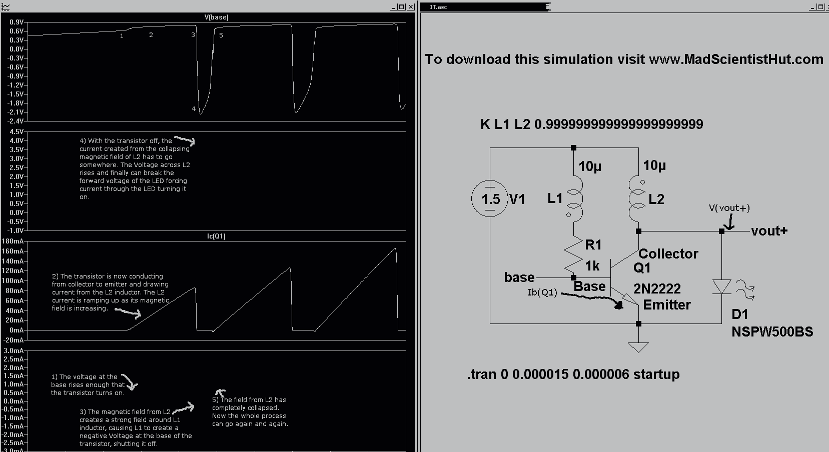 One Winding Joule Thief circuit