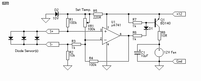 Motor Fan heat controller – Circuit Schematic